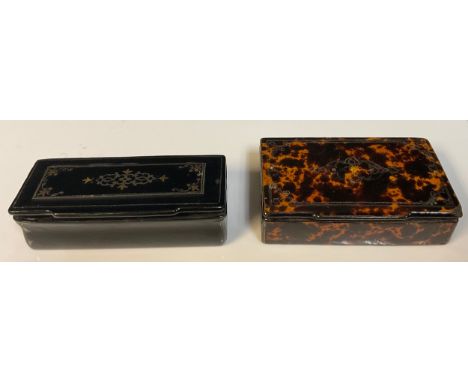 A 19th century papier-mâché snuff box; another (2) 