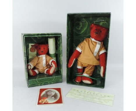 A Steiff Alfonzo limited edition bear, 464/5000, boxed with certificate, 32cm tall, together with another, Baby Alfonzo, 2377