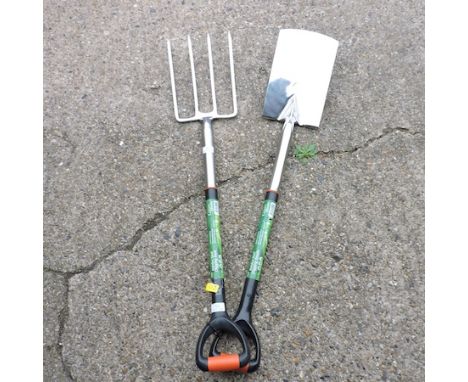 A garden fork and spade set