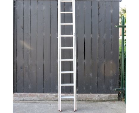 A two section aluminium ladder, each 350cm long