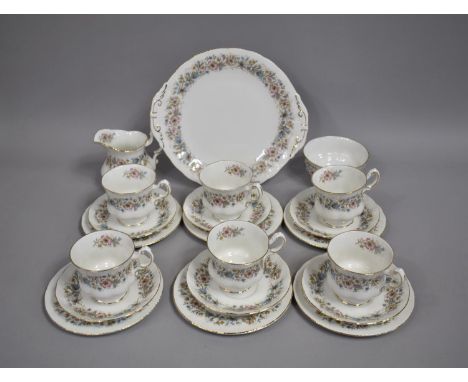 A Paragon Meadowvale Pattern Tea Set to Comprise Six Cups, Six Saucers, Six Side Plates, Cake Plate, Milk Jug and Sugar Bowl 