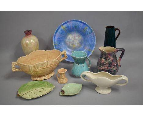 A Collection of Mid 20th Century and Later Ceramics to Comprise Beswick Oval Shallow Bowl Decorated in Mottle Blue and Purple