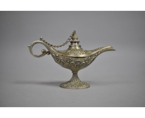 A Mid 20th Century Metal Model of an Aladdin's Lamp, 19.5cm long 