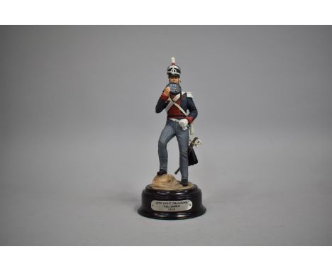 A Modern Figure of 14th Light Dragoons, The Hawks, 1813 by Ballantynes, 23cm high 