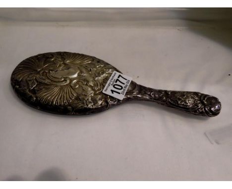 Hallmarked silver vanity mirror. UK P&amp;P Group 1 (£16+VAT for the first lot and £2+VAT for subsequent lots) 