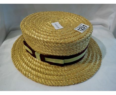 Cambridge university straw hat. UK P&amp;P Group 2 (£20+VAT for the first lot and £4+VAT for subsequent lots) 