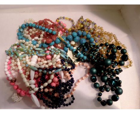 Box of mainly bead costume jewellery. UK P&amp;P Group 1 (£16+VAT for the first lot and £2+VAT for subsequent lots) 