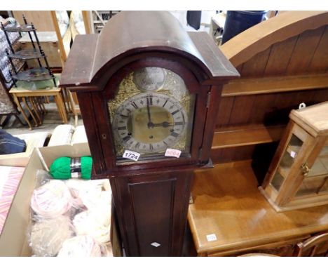 Longcase clock with Westminster chime, pendulum included, working at lotting, no key present. Not available for in-house P&am