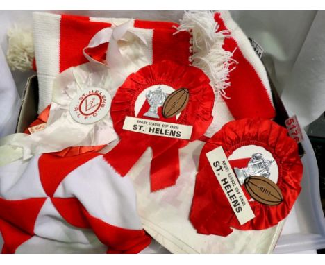 Quantity of St Helens rugby memorabilia. UK P&amp;P Group 2 (£20+VAT for the first lot and £4+VAT for subsequent lots) 
