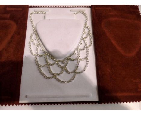 Mallorca Bohemian crystal, hallmarked silver necklace, in a soft presentation case. UK P&amp;P Group 1 (£16+VAT for the first