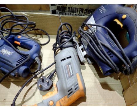 Three electric power tools. All electrical items in this lot have been PAT tested for safety and have passed. This does not c