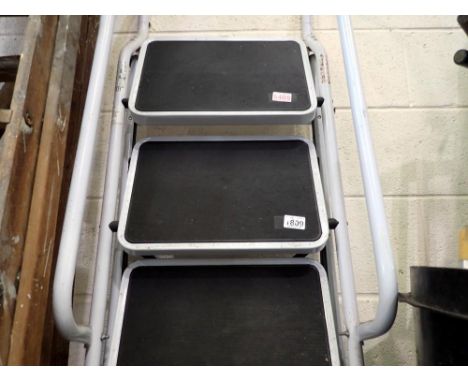 Set of Abru ladders and safety ladders and a small step ladder. Not available for in-house P&amp;P 