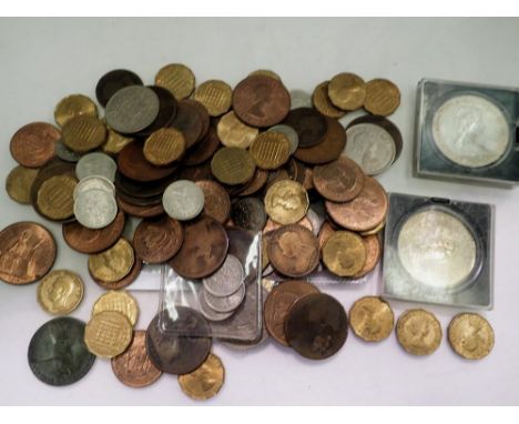 Mixed coins, mostly pre-decimal UK. UK P&amp;P Group 1 (£16+VAT for the first lot and £2+VAT for subsequent lots) 