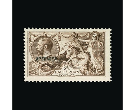 Bradbury Wilkinson Collection : GREAT BRITAIN: 1918-19 Seahorse 2s.6d 'SPECIMEN' type 23 overprint, very fine mint, with Roya