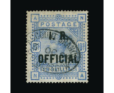 Great Britain - Officials : (SG O10) 1884-88 INLAND REVENUE 10s ultramarine, NA, centred to right, light oval ACCOUNT BRANCH/