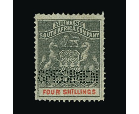 Bradbury Wilkinson Collection : RHODESIA: 1892-94 set of seven values, perorated 'SPECIMEN', large part gum, scarce issue. (7