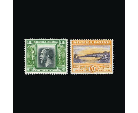 Bradbury Wilkinson Collection : (SG 168-180) SIERRA LEONE: 1933 Abolition of Slavery set, very fine lightly hinged mint. (13)