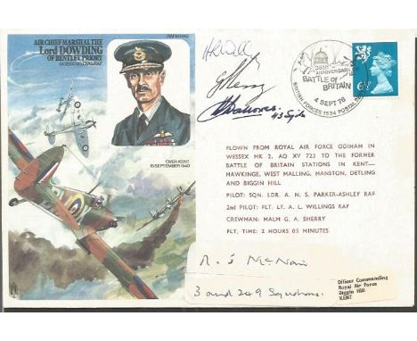 Wg CDr Herbert Hallows DFC and R Mc Nair Battle of Britain pilots signed Lord Trenchard historic aviators cover. McNair has s