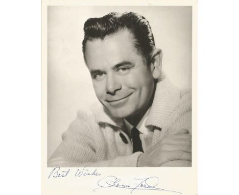 Glenn Ford signed vintage 10 x 8 b/w portrait photo  Good condition. All items come with a Certificate of Authenticity and ca
