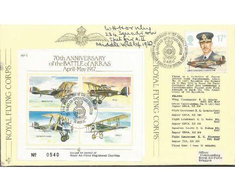 Sgt William Hornby 234 Sqn Battle of Britain signed JSF5 cover comm. 70th ann Battle of Arras Good condition. All items come 