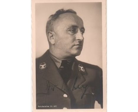 Reichleiter Dr Ley signed Hofmann 6 x 4 b/w portrait photo. Robert Ley (February 1890 – 25 October 1945) was a Nazi politicia