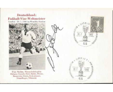 Uwe Seeler Signed German 1966 World Cup First Day Cover. Good condition. All items come with a Certificate of Authenticity an