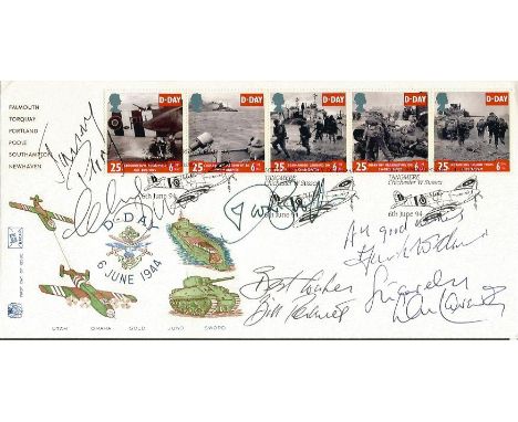 Dad's Army cast signed cover. Lovely 1994 50th Anniversary of D-Day first day cover signed by the writers of Dad's Army Jimmy