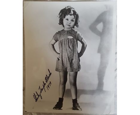 Shirley Temple Black signed 10 x 8 black and white full length portrait photo dated 1976  Good condition. All items come with