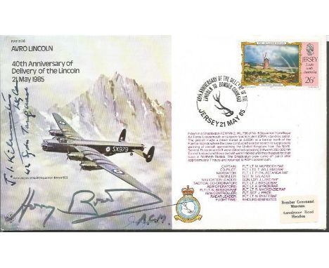 FO John Kilmartin 43 Sqn Battle of Britain and ACM Sir Harry Broadhurst signed Avro Lincoln bomber cover Good condition. All 