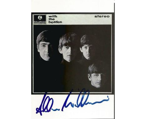 Allan Williams signed postcard. Black and white postcard of the album cover of With The Beatles signed by Allan Williams, pro