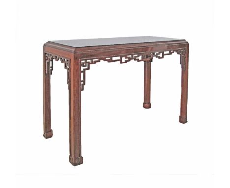 A Chippendale / Chinese style mahogany console H74cm, W110cm, D46cm, by Pambos Savvides 1990s.