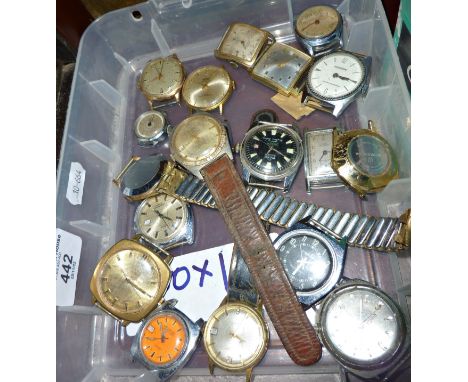 Collection of various wrist watches, inc. Shield, Bakobe, Excalibur, Bvler, Sekonda, Roamer, Timex, etc.