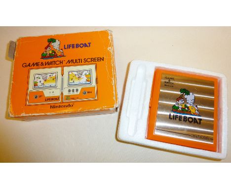 Vintage Nintendo Game and Watch - TC-58 Lifeboat Multi screen boxed game dated 1983, box rubbed (vendor states working)