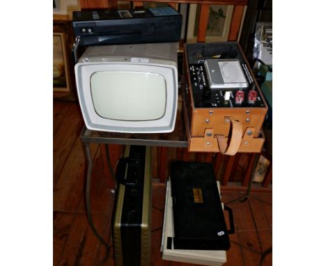 Six various scientific instruments including a Biotest Air Sampler kit, a Planix 5000 area line mete, an oscilloscope, a Solo