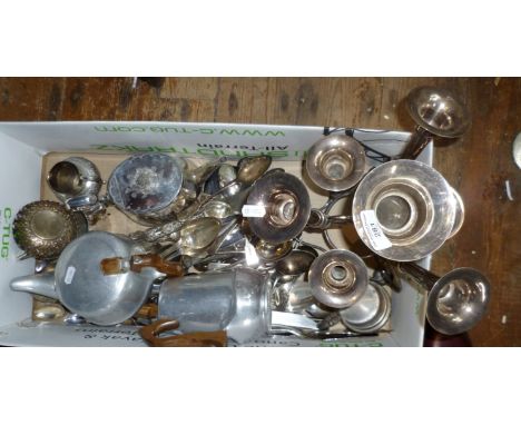 Silver plated seven branch epergne and other silver plated items etc., inc. Picquot Ware pots