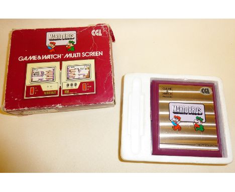 Vintage Nintendo Game and Watch - MW-56 Mario Bros Multi Screen boxed game dated 1983, box rubbed, (vendor states working)