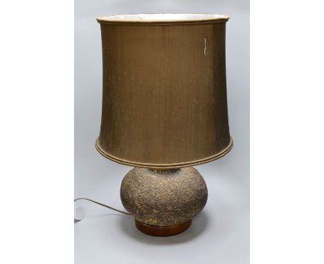 Ruth Sulke - studio stoneware table lamp with shade. Total height 67cm Literature- Ruth Sulke is a Hong Kong ceramic artist. 