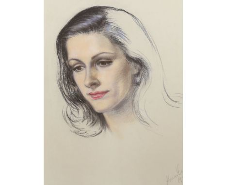 Honor Earl (1901-1996), pastel on paper, portrait of a young female, signed and dated 1952, 45 x 35cm