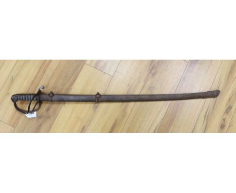 A Victorian 1821 pattern Hawkes &amp; Co sword and scabbard, 104cm total length