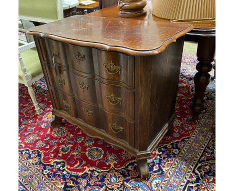 An 18th century style Dutch mahogany three drawer commode, width 85cm, depth 45cm, height 76cm