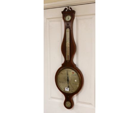 Gatty, London. A Regency inlaid mahogany barometer