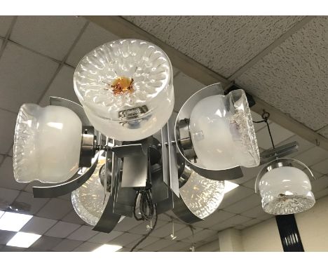 MURANO GLASS CHANDELIER &amp; SIDE LIGHT BY MAZZEGA