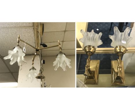 3 BRANCH HANGING LIGHT WITH WALL LIGHTS