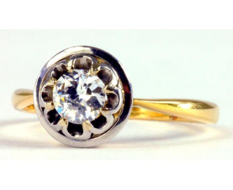 A DIAMOND SOLITAIRE RING IN GOLD, INDISTINCTLY MARKED AND ALSO MARKED PLAT, 4G