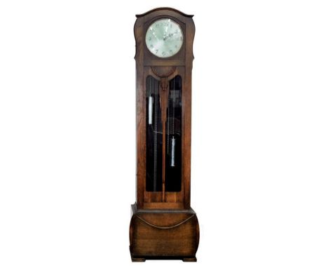 A 1930'S OAK LONGCASE CLOCK