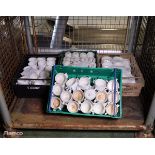 Various Crockery - White Tea & Coffee Cups, saucers, soup bowls