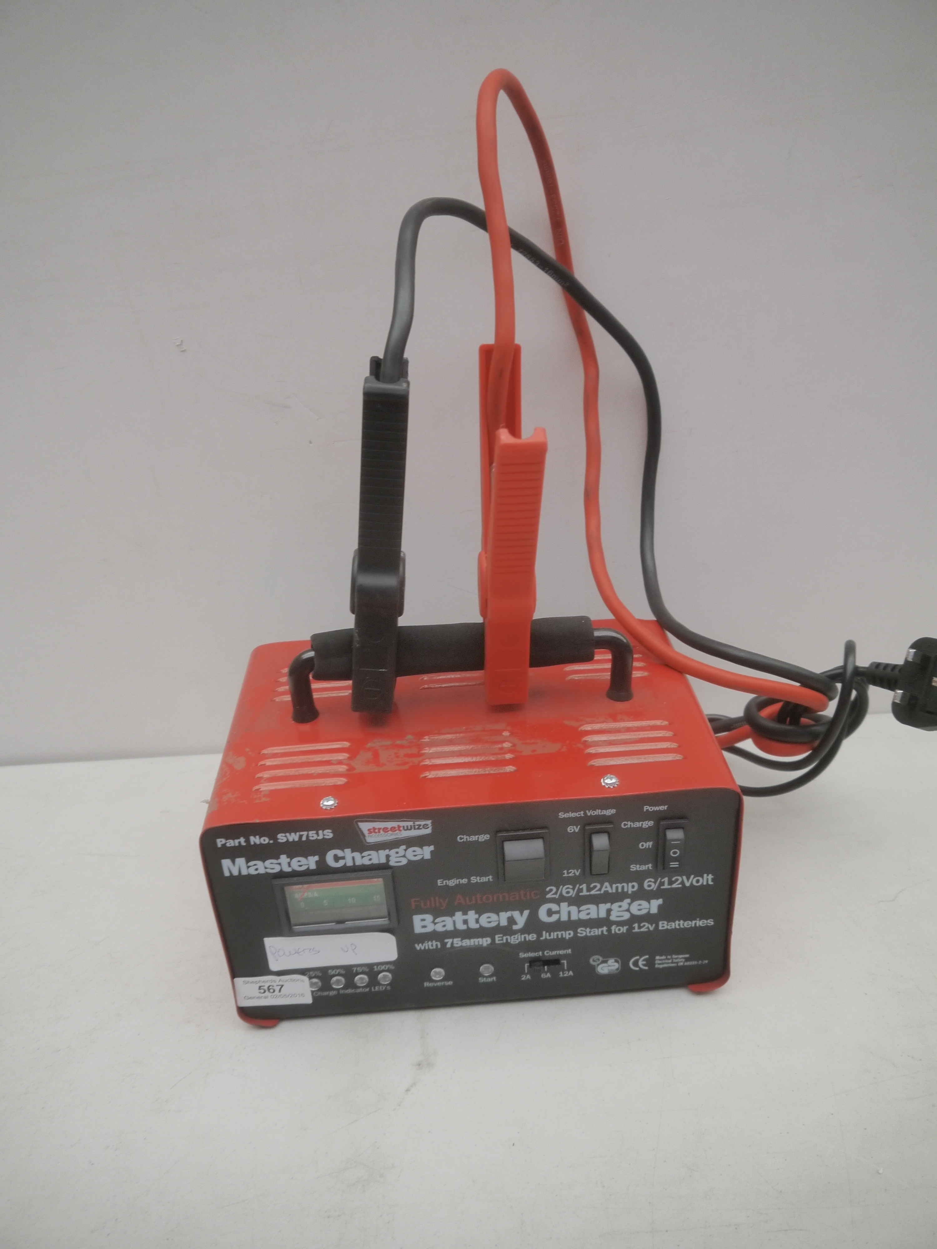 Streetwize Master charger Automatic 12V battery charger, unchecked.