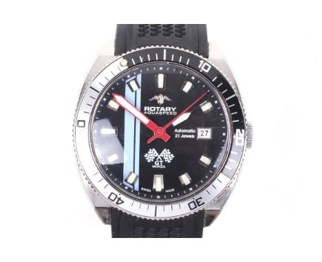 Rotary, Aquaspeed GT Monza, a gentleman's stainless steel automatic round wristwatch, circa 2015. The black dial with luminou