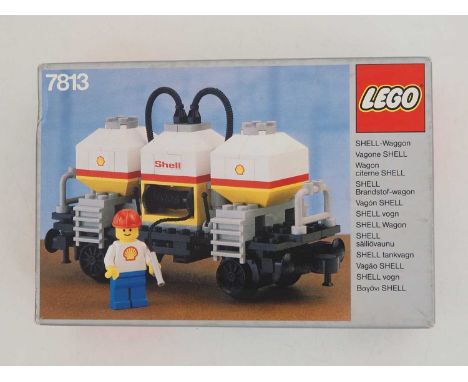 LEGO TRAINS 7813 - Shell Tanker Wagon - Complete in original box - item built and appears complete with unused stickers and i