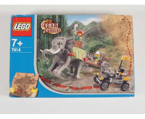 LEGO 7414 - Orient Expedition: Elephant Caravan - All packets open - appears complete - elephant ear broken